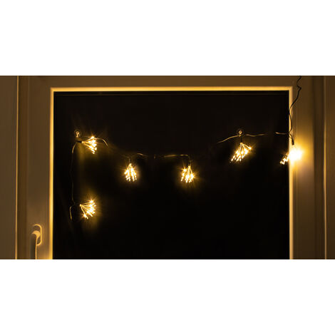 Lichterkette mit Lichterbüscheln - 200 cm / 70 LED - Garten Deko Beleuchtung für Außen mit Timer Batterie betrieben