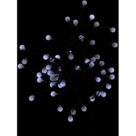 Lichterkette mit Solar 50 LED kaltweiß  9,5 Meter