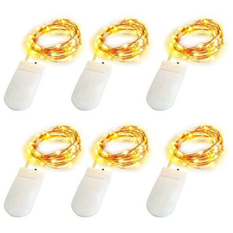 Lichterketten, 30 LEDs, 3 m silberner Draht, batteriebetrieben (CR2032-Batterien enthalten), für Partys/Hochzeiten/Weihnachten (Warmweiß)