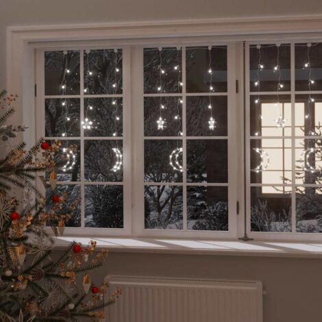 Lichterketten Stern und Mond Fernbedienung 345 LED Kaltweiß vidaXL