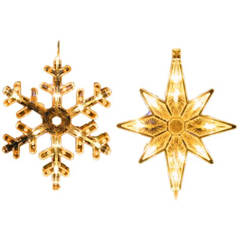 Lichtersterne für Weihnachten, 27,4 cm große leuchtende Weihnachtssterne für Fenster und Tannenbaum, aus Kunststoff, mit LED-Beleuchtung, große hängende Silhouetten-Dekoration