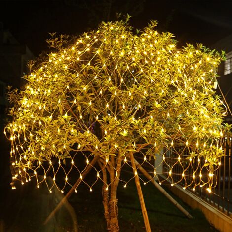 Lichtervorhang – Lichternetz – Gartenbeleuchtung – Weihnachtslichterkette – LED-Lichternetz – 200 LEDs – 8 Beleuchtungsmodi – IP44 wasserdicht – 2 x 2 Meter