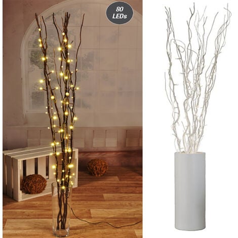 MOJAWO Lichterzweige silber mit 80 LEDs-D76109-Silber