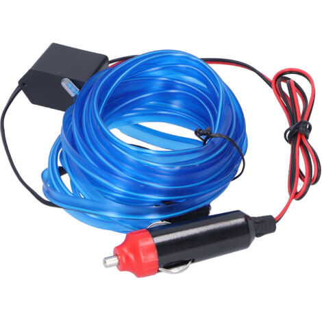 Lichtleiste und 5 m/16,4 ft Auto-LED-Streifen Zigarettenanzünder Ambientebeleuchtung Auto-Innenbeleuchtung DC 12 V Blau (Blau).