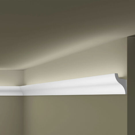 Lichtleiste WALLSTYL IL3 32.5 x 50 x 2000 mm Polystyrol Weiß Hochwertig Einfache Montage Indirekte Beleuchtung Modern 2 Meter NOËL & MARQUET