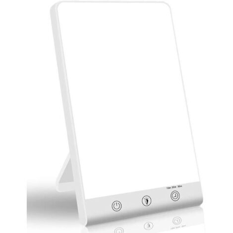 Lichttherapielampe, Tageslichtlampe mit Timer und einstellbarer Helligkeit, UV-freie LED, Memory-Funktion, kompakte Größe, kaltweißes Licht 23514216MM Weiß