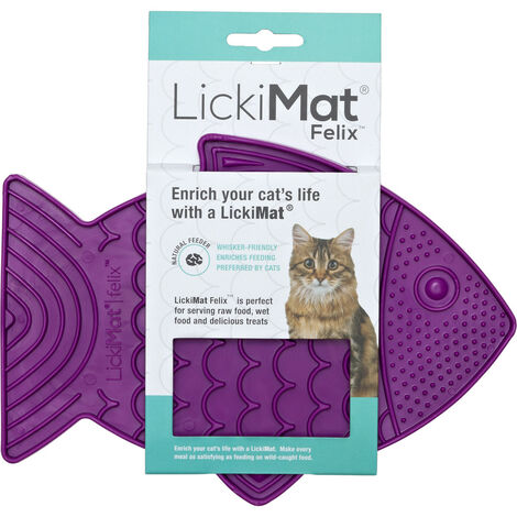 LickiMat Felix - Schleckmatte aus Naturgummi für Katzen - lila