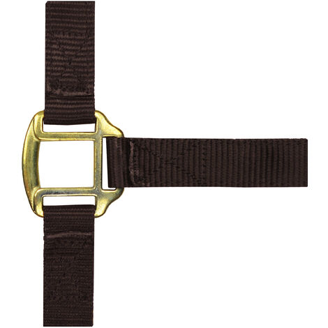 Licol nylon marron doublé cuir pour pur-sang