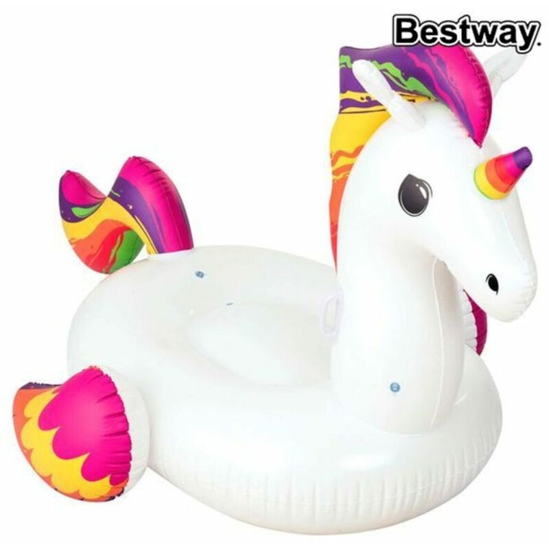 Bestway - Figurine Gonflable Licorne avec Poignées 224x164 cm Plage et Piscine 41113