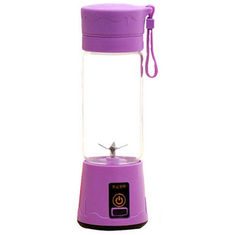 

Licuadora portatil de frutas recargable portatil de 380 ml, licuadora de frutas, 6 cuchillas,Purpura