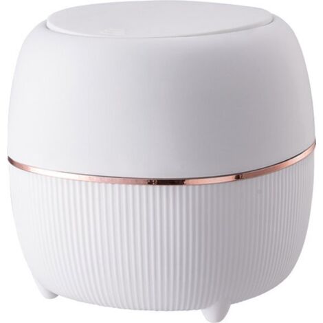 Lid-covered trash can - Small mini trash can for countertops, desks, bathrooms, or tables - Tabletop trash can - Desktop trash can - White