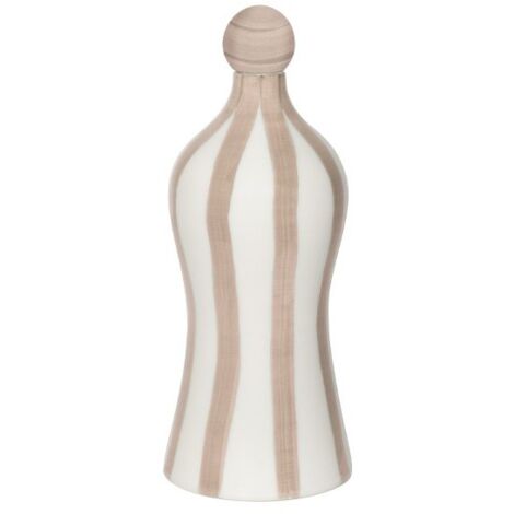 Lido - Bottiglia in ceramica a righe Sabbia Zafferano