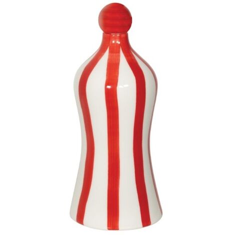 Lido Bouteille en céramique rayée rouge Zafferano