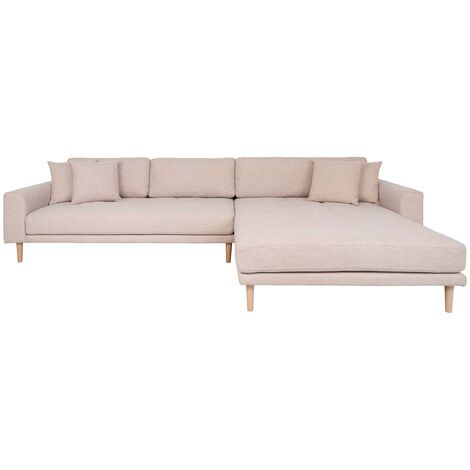Lido canapé , loungesofa tourné vers la droite avec 4 coussins sable.