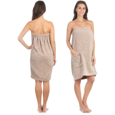 Liebenstein Saunakilt Damen Kilt Größe L / XL Premium Damenkilt aus Baumwolle Beige
