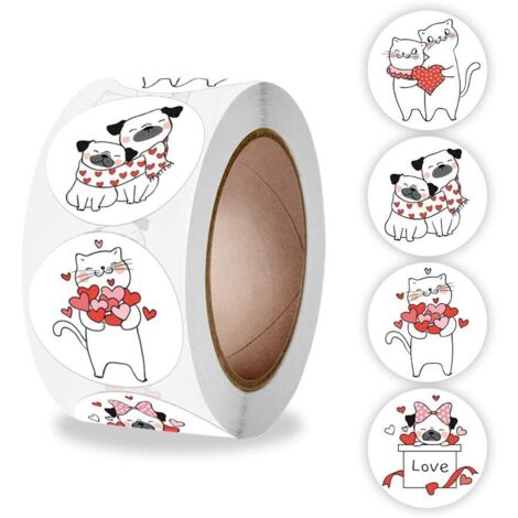Liebes-Aufkleber, Größe 1 Zoll, 500 Stück pro Rolle für G