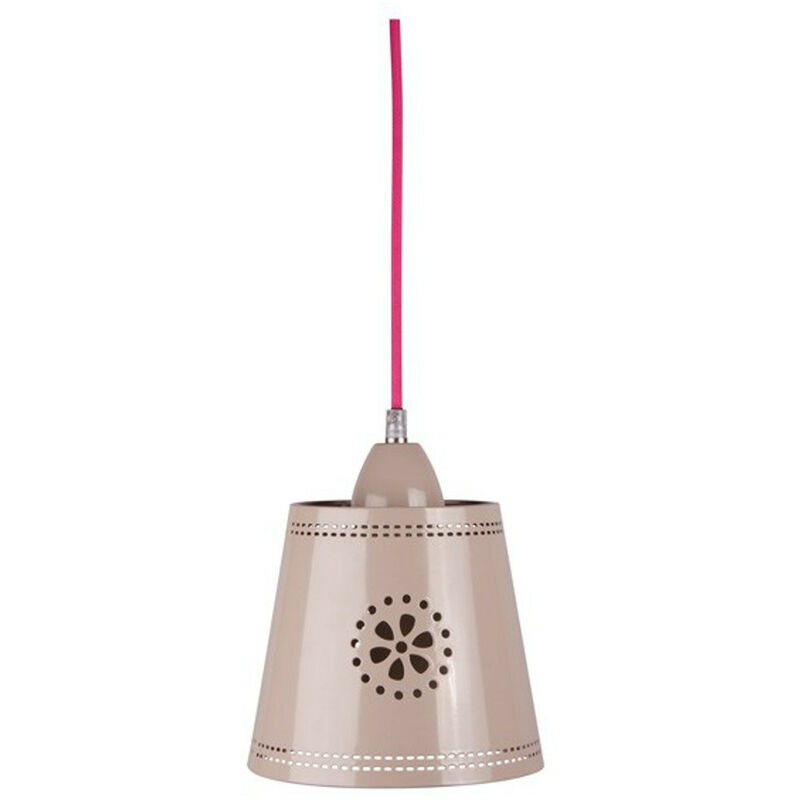 Lief! Kleine Pendelleuchte Im Landhausstil, Lampenschirm Metall Beige Ø 17, 5cm