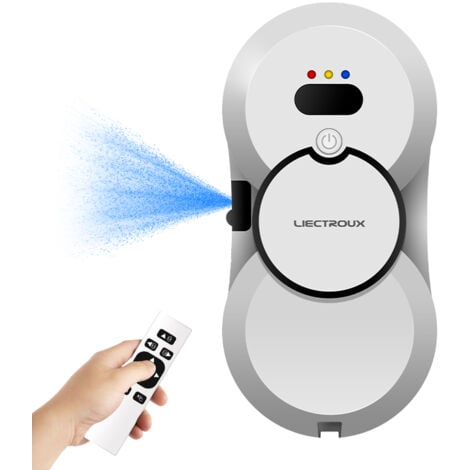 Liectroux HCR-10 Robot Limpiacristales, Pulverizador de Agua Ultrasónico, Enrutamiento AI, Motor sin Escobillas, Tanque de Agua de 30ml, Blanco, 5 AÑOS DE GARANTÍA