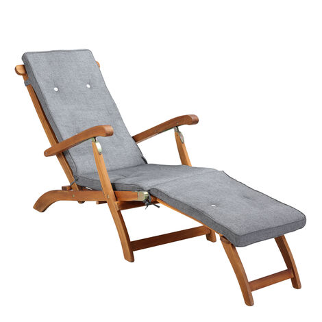 Liegenauflage Deck Chair atmungsaktiv Polsterauflage grau & creme meliert creme meliert