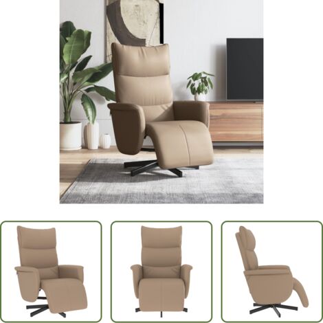 Liegeplatz -  Relaxsessel mit Fußteil Cappuccino-Braun Kunstleder