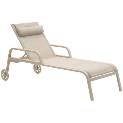 Liegestuhl Osmala beige Leinen - Hespéride