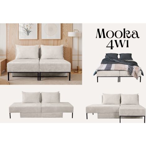 Liegestuhl ,Sofa mit schlaffunktion,  Ecksofa, Betten, MOOKA 4in1-Multifunktions-System, stoff Velo