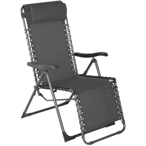 Liegestuhl Zero Gravity Rebecca Mobili Cherymoya 113x66x104 Polyester Stahl Dunkelgrau