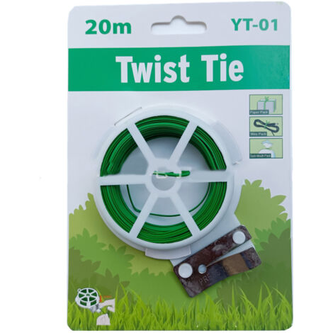 Lien de Fixation de Plantes en Fil de Fer Plastifié Vert 20m pour Jardins et DIY.