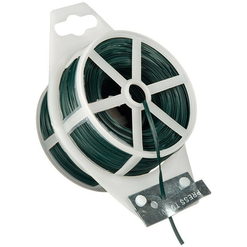 Rouleau de fil plastique armé vert - 100 m