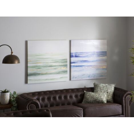 Lienzo Impr. Mar Abstr. 50% Oleo 80X80 Cms. S/2 80X3X80 Cms