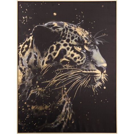 Lienzo impreso enmarcado Lupita negro 58x78cm - Atmosphera créateur d'intérieur