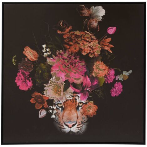Lienzo impreso enmarcado Maribel negro 68x68cm - Atmosphera créateur d'intérieur