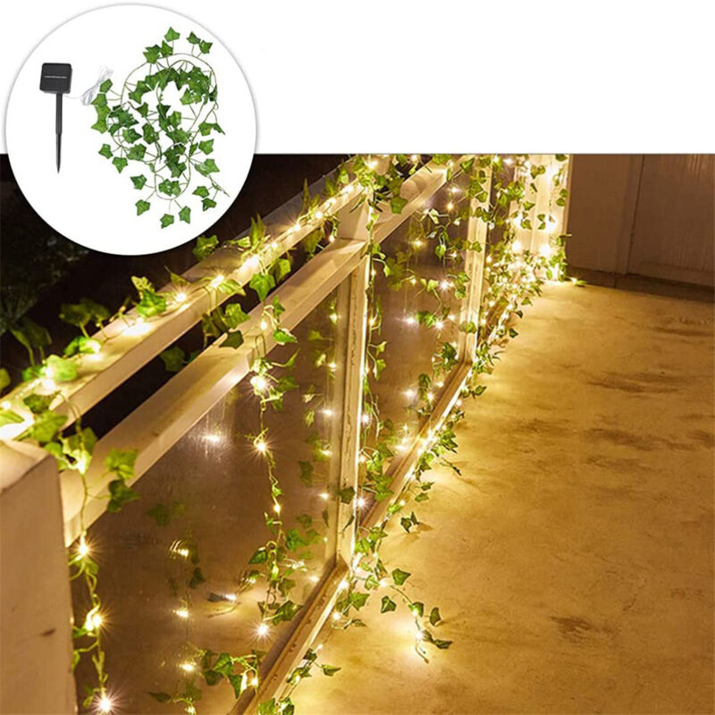 Unho - Lierre Artificielle Guirlande Lumineuse Exterieure led Décoration pour Célébration, Mariage, Jardin, Balcon - 5m avec 50 Lumières
