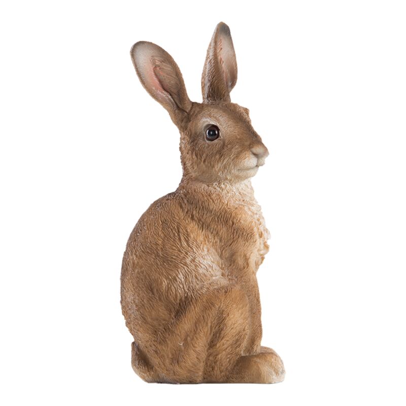 Figurine de lièvre assis - L 11,2 x P 9 x H 23,9 cm - Polyrésine - Livraison gratuite