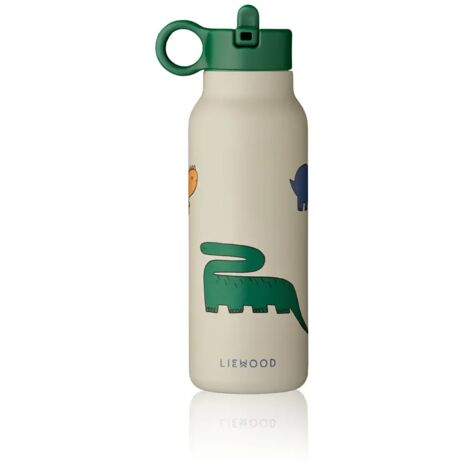Liewood Kinder Wasserflasche, Trinkflasche Falk 350 ml - Recycelter Edelstahl, Isoliert, Auslaufsicher, Farbe: Dinosaurier / Nebel