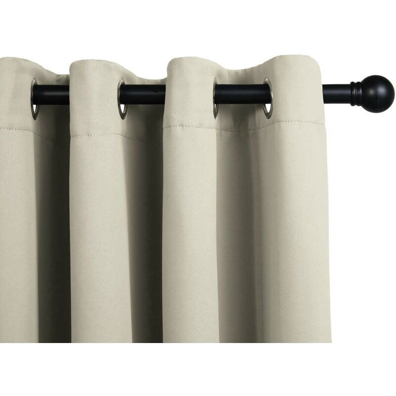 

1x cortina opaca Térmicas con Ganchos, 1x cortina Beige 300 x 250 cm, 100% Poliéster - Lifa Living