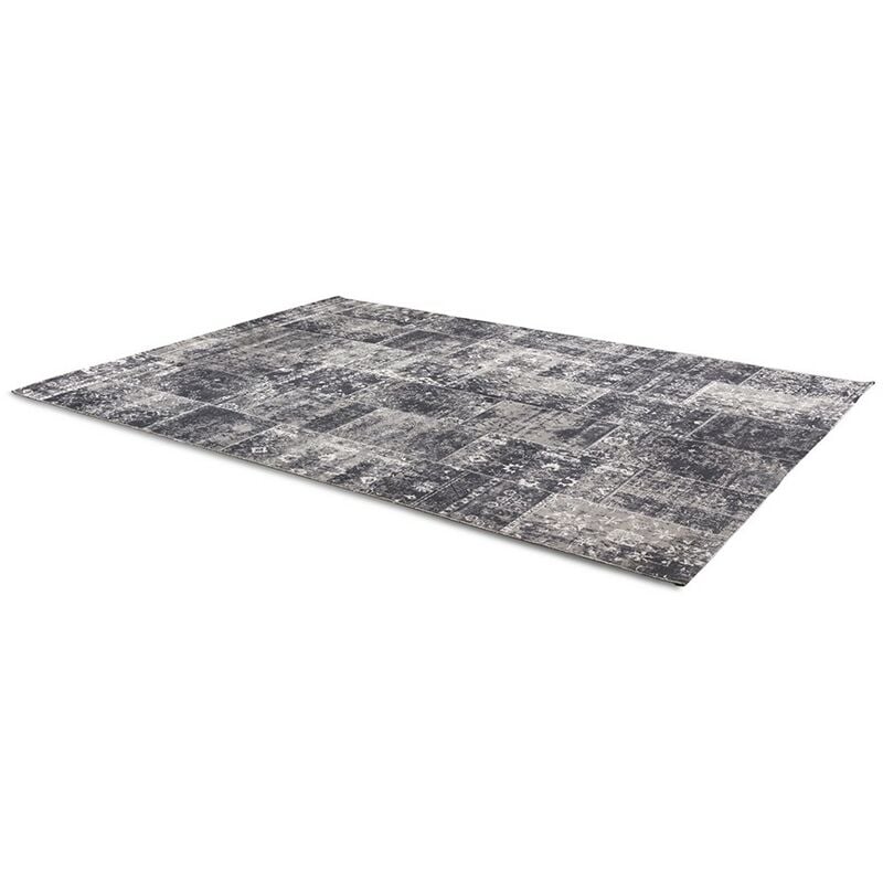 

Alfombra Vintage de Retazos, Tapetes de Cuadros, Tapete Patchwork Moderno para el Salón y el Comedor Tamaños (Gris, 80x150cm) - Lifa Living