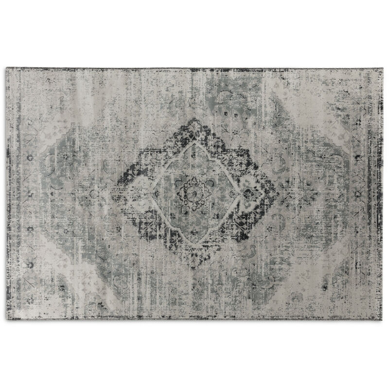 

Alfombras de Lana sintética Aqua, Alfombra de Estilo Retro, Alfombra para Salón y Dormitorio tamaños (Beige y Plata, 80 x 150 cm) - Lifa Living