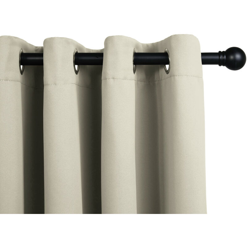 

1x cortina opaca Aislantes Termicas, 1x cortina Beige opaco 250x150 cm, cortina con Ojales 100% Poliéster para Salón y Dormitorio - Lifa Living