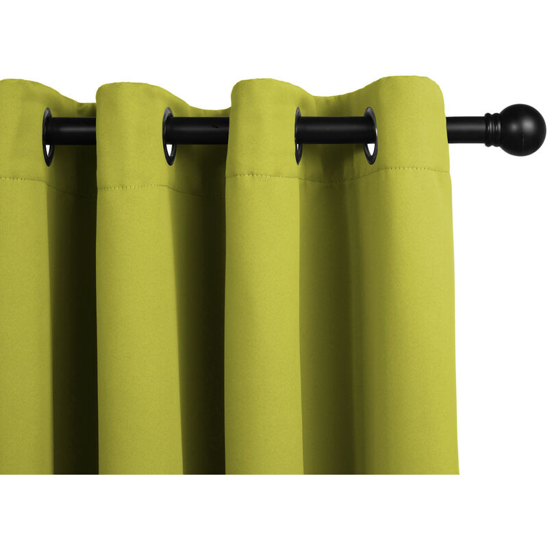 

1x cortina opaca Aislantes Termicas, 1x cortina Color Verde Menta, 250x150cm, cortina con Ojales 100% Poliéster - Lifa Living