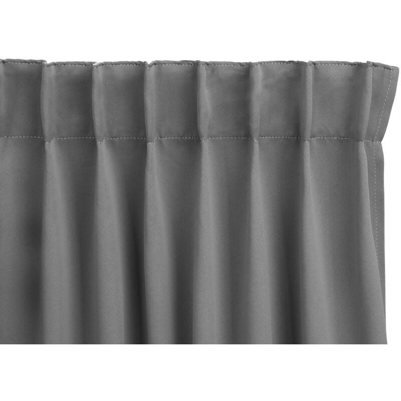 

LIFA LIVING 1x cortina opaca Térmicas con Ganchos, 1x cortina Plateado, 150x250cm, 100% Poliéster
