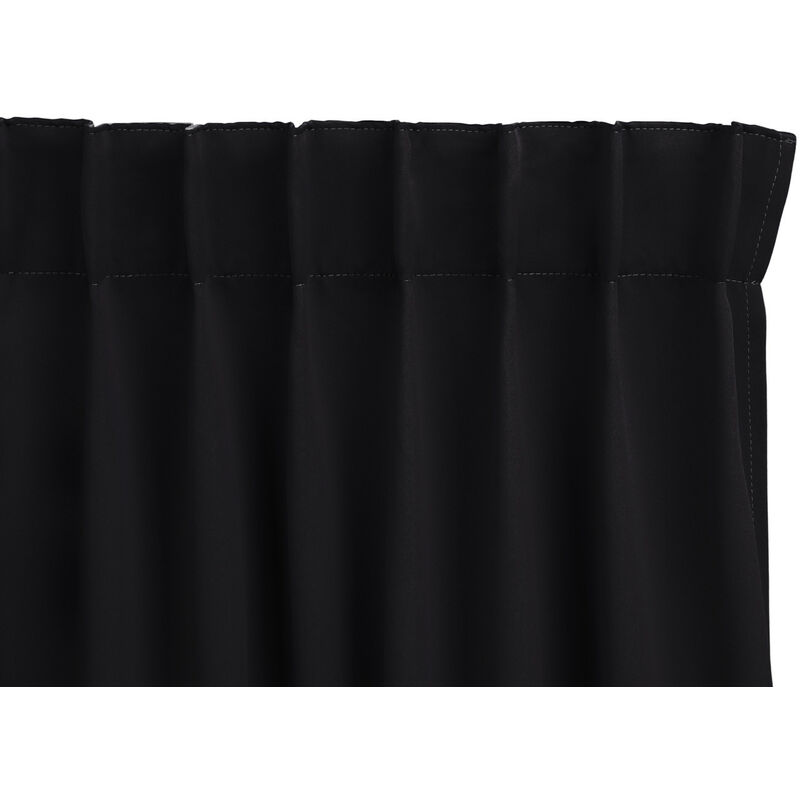 

1x cortina opaca Térmicas con Ganchos, 1x cortina Negro, 150x250cm, 100% Poliéster - Lifa Living