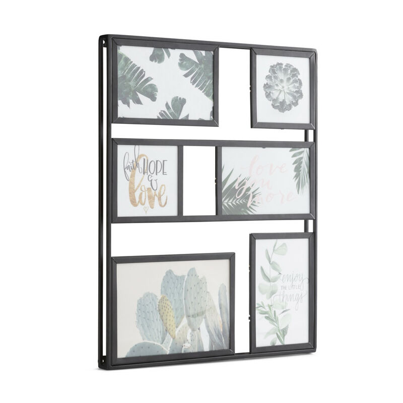 

LIFA LIVING Marcos de Fotos multiplos para Pared, hasta 6 Fotos, Conjunto de Marcos de Fotos diseño Vintage, Posición Vertical u Horizontal, Metal