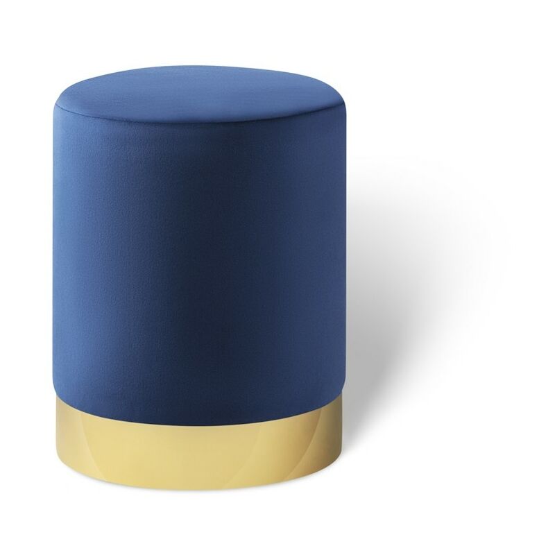 

LIFA LIVING Puff Taburete de Terciopelo | Otomana reposapiés con Borde de Metal Dorado | para salón y Dormitorio