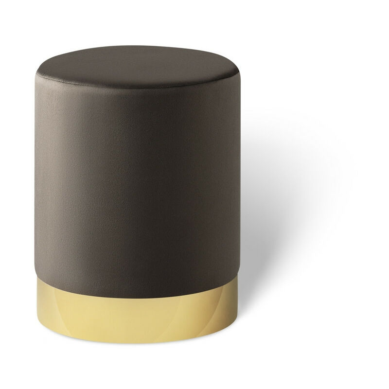 

LIFA LIVING Puff Taburete de Terciopelo | Otomana reposapiés con Borde de Metal Dorado | para salón y Dormitorio