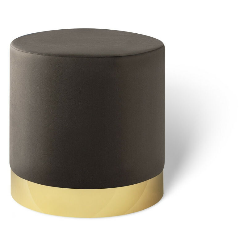 

LIFA LIVING Puff Taburete de Terciopelo | Otomana reposapiés con Borde de Metal Dorado | para salón y Dormitorio