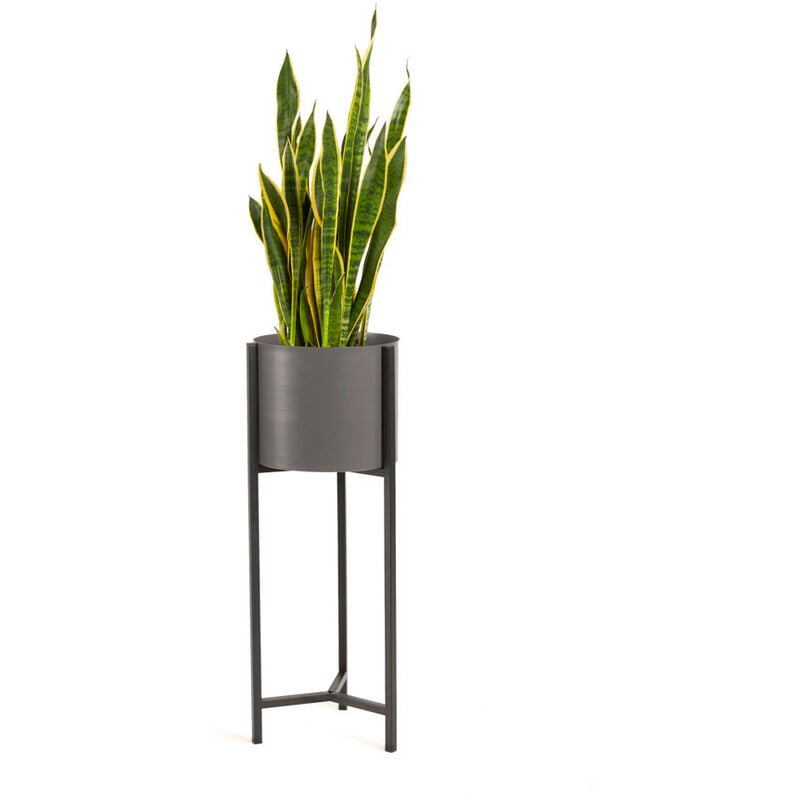 

Soporte para Macetas Gris, Estanteria para florero dormitorio, Portamaceta Decorativa industrial de metal Max 5 kg 70 cm x 25 Ø - Lifa Living