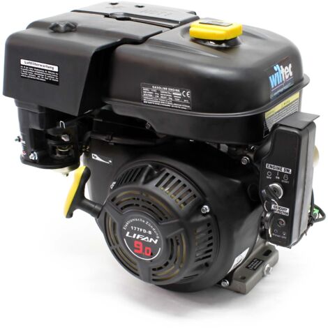 LIFAN 177 6,6 kW (9 PS) Einzylinder Benzinmotor mit Seilzug- und E-Start für Kleinmaschinen & Karts, luftgekühlter 4-Takt Motor mit 25,4 mm Kurbelwelle, OHV-Ventilsteuerung & 270 cc Hubraum