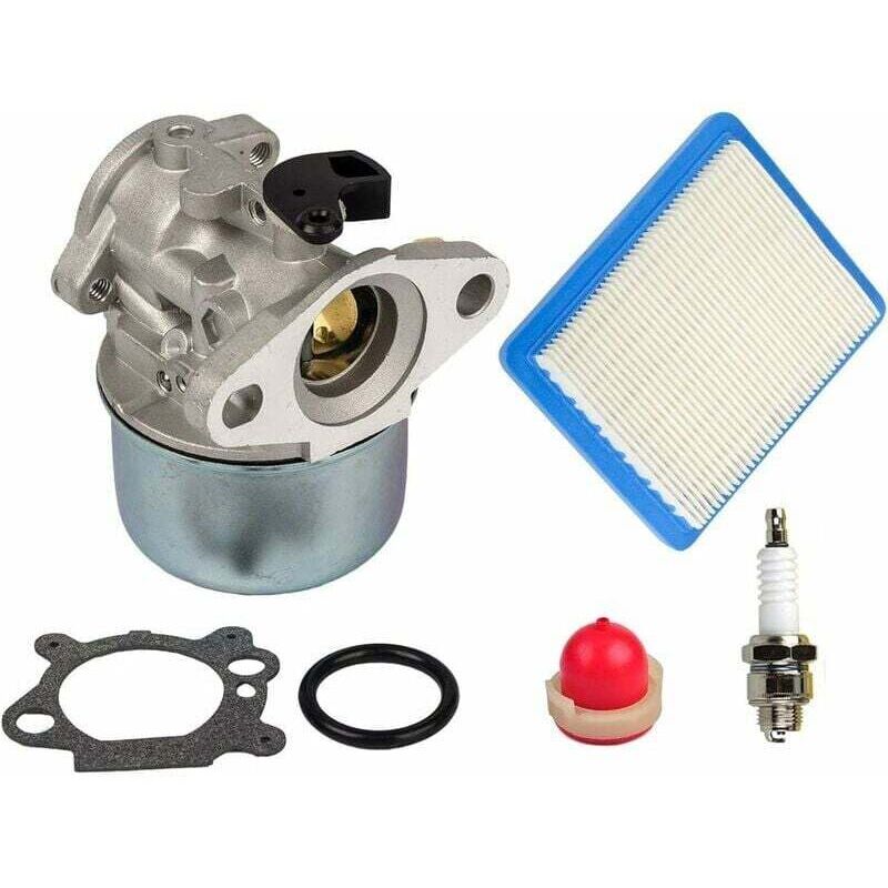 LIFCAUSAL 799868 Kit carburateur avec poire d’amorçage et filtre à air 491588 Compatible avec moteurs Briggs & Stratton 4 à 7 CV 498170,497586,497314