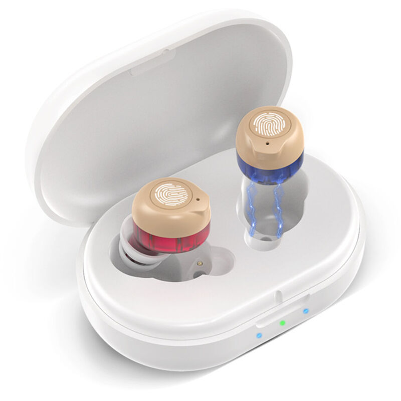 Lifcausal - Aide auditive magnétique rechargeable, réduction intelligente du bruit, haut-parleur pour personnes âgées, avec boîtier de chargement